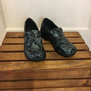 B.O.C. faux snakeskin clogs